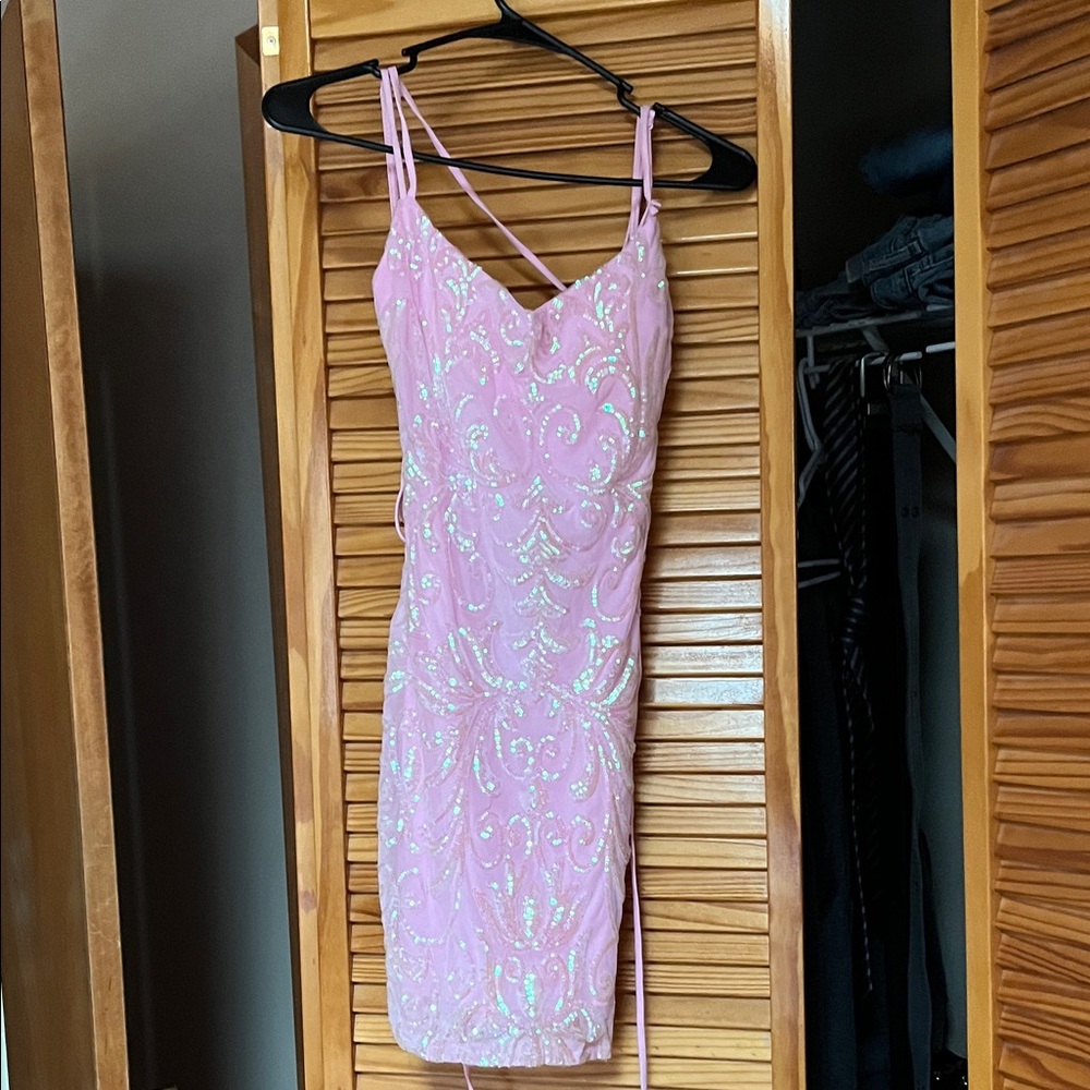 Windsor Glittering Pink Sequin Mini Dress